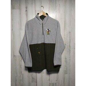 Mickey Unlimited Mickey Mouse Womens XL Fleece Pullover Shirt Gray/Green Vintage